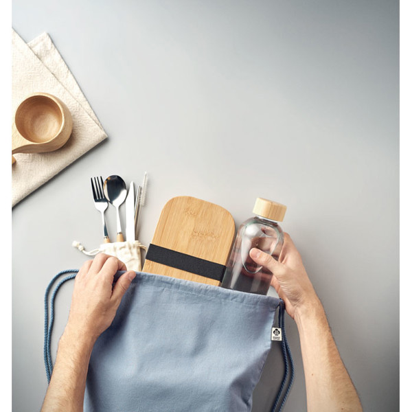 Stahovací batoh z bio bavlny Yuki Colour - white