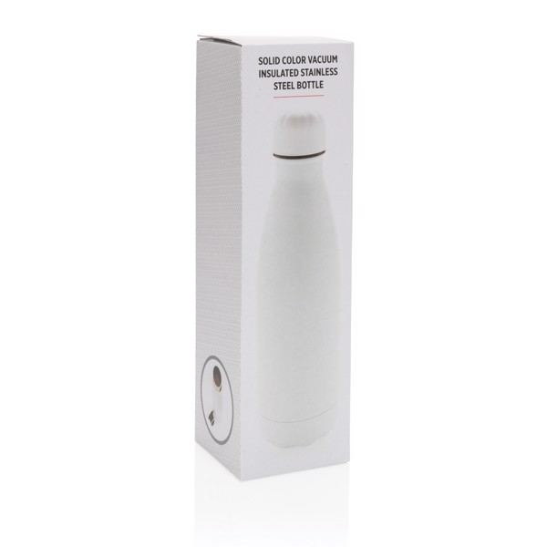 Solid colour vacuum stainless steel bottle 500 ml - White