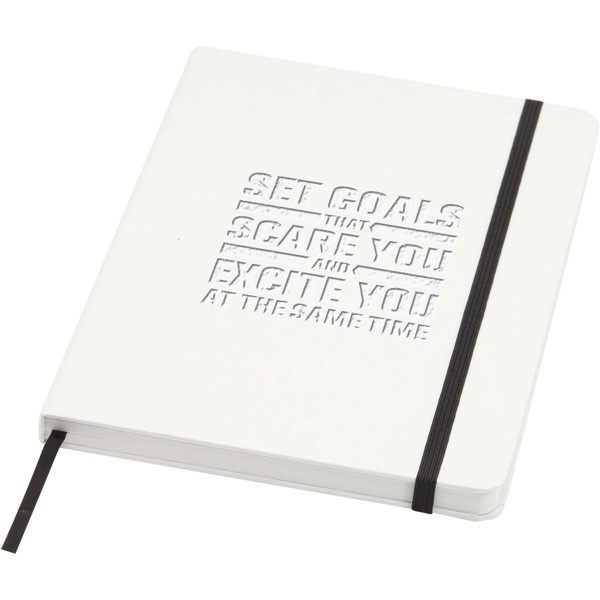 Holm A5 stone paper hard cover notebook with lined pages - White