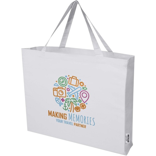 Odessa 220 g/m² GRS recycled cotton tote bag 40L - White