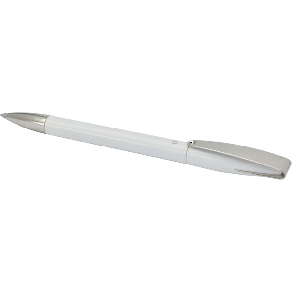 Ana recycled plastic ballpoint pen (blue ink) - White
