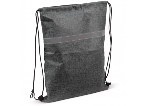 Drawstring bag with reflective stripe - Dark Grey