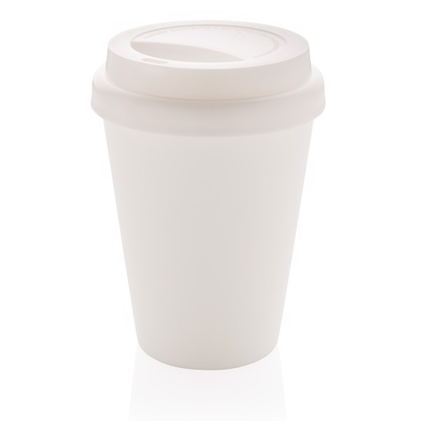 Reusable double wall coffee cup 300ml - White