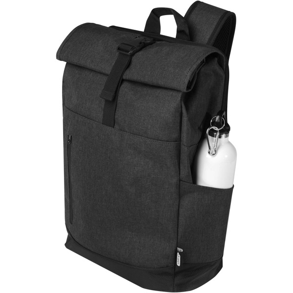 Libra 15.6\" GRS recycled roll-up laptop backpack 12L - Heather Charcoal