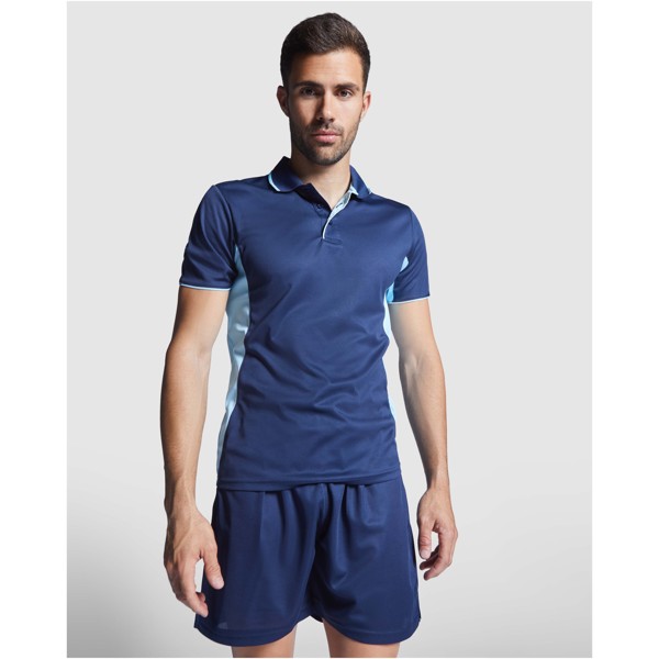Montmelo short sleeve unisex sports polo - Red / White / XL