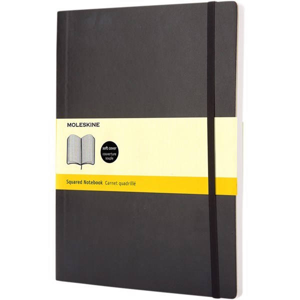 Classic XL soft cover notebook - squared - Solid black