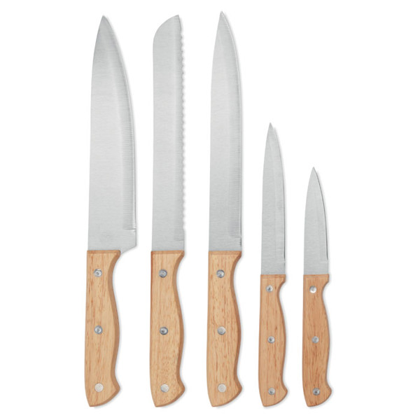 5 piece knife set in base Gourmet