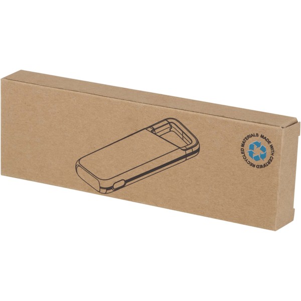 Alkes 5000 mAh 12W recycled plastic water resistant power bank with carabiner - White