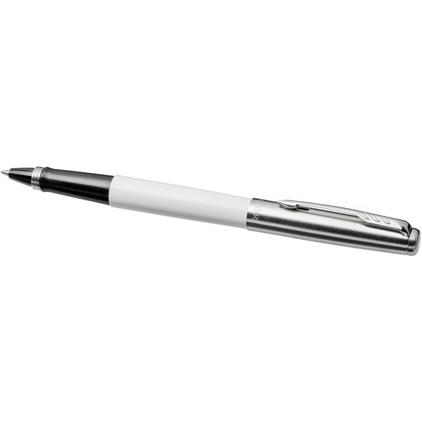 Parker Jotter plastic with stainless steel rollerball pen - White