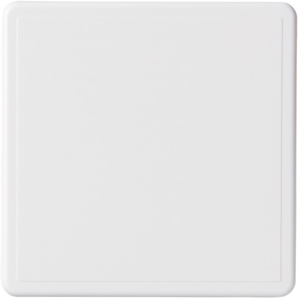 Renzo square plastic coaster - White