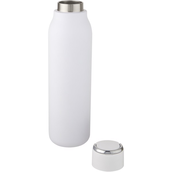 Marka 600 ml copper vacuum insulated bottle with metal loop - White