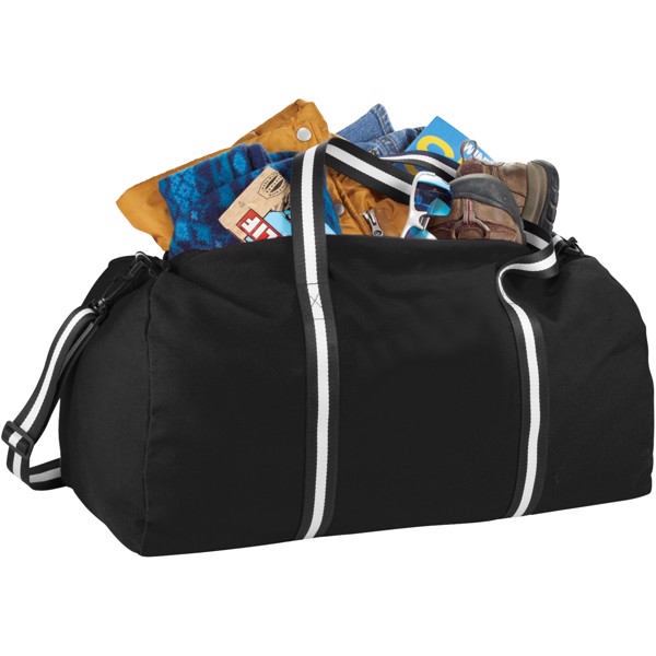 Weekender canvas travel duffel bag - Solid black