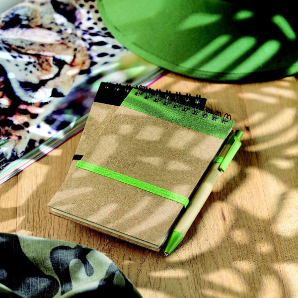 A6 recycled notepad with pen Sonora - Black