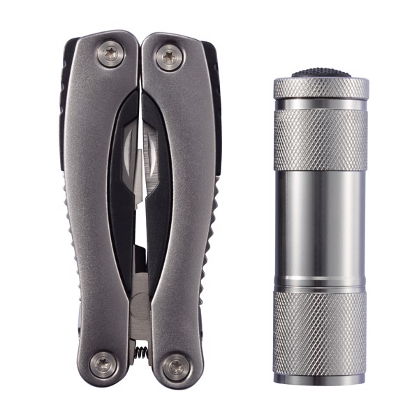 Multitool and torch set - Grey