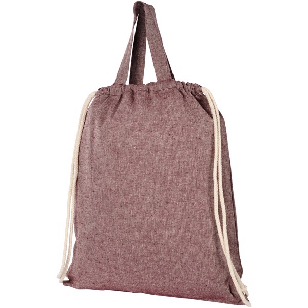 Mochila de cuerdas con asas de algodón reciclado de 150 g/m "Pheebs" - Granate mezcla