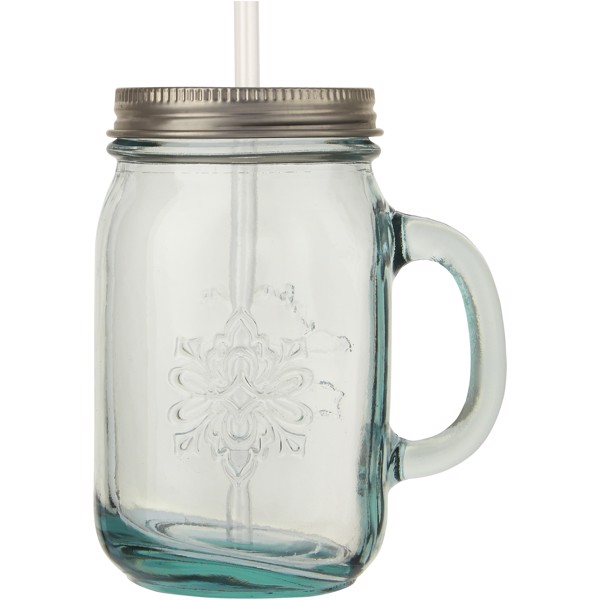 Juggo recycled glass mug with straw