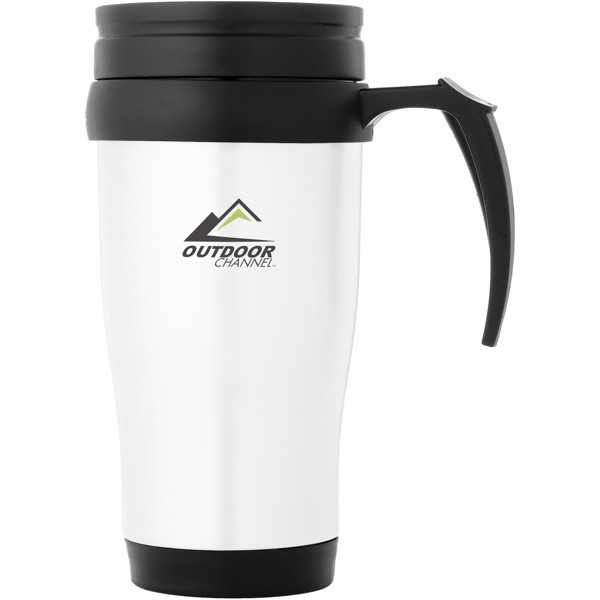 Daytona 400 ml insulated mug - White / Solid black