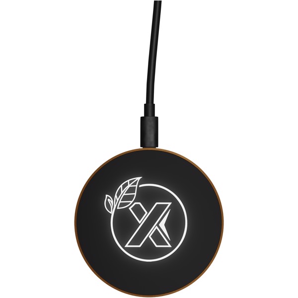SCX.design W13 10W wooden wireless charging station - Solid black / Brown / Mid green