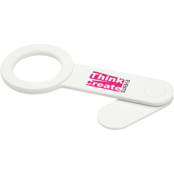 Hook recycled plastic desktop phone holder - White