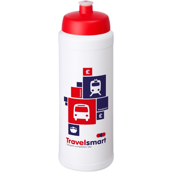 Baseline® Plus grip 750 ml sportovní lahev s víčkem na sport - Bílá / Červená s efektem námrazy