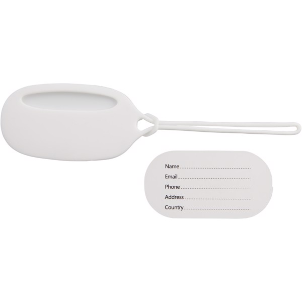 Silicone luggage tag - White