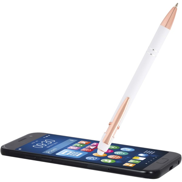 Nanna ballpoint pen with rose gold finish (blue ink) - White