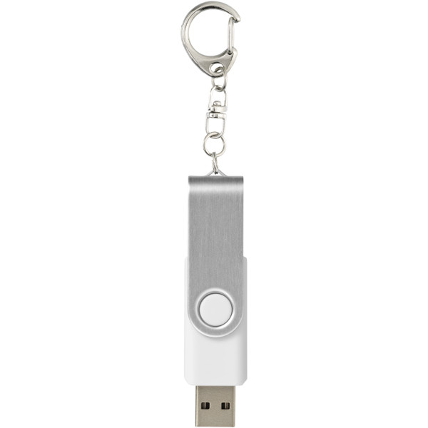 Rotate USB 3.0 with keychain - White / 128GB