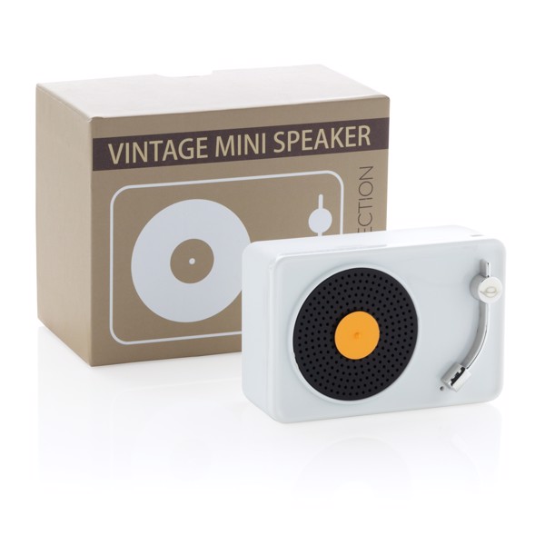 Mini Vintage 3W wireless speaker - White / Black