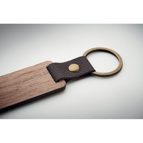 Key ring in walnut and PU Nawkey