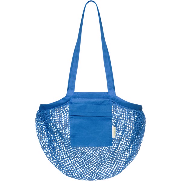 Bolsa Tote de malla de algodón orgánico con certificado GOTS de 100 g/m² "Pune" - Process blue