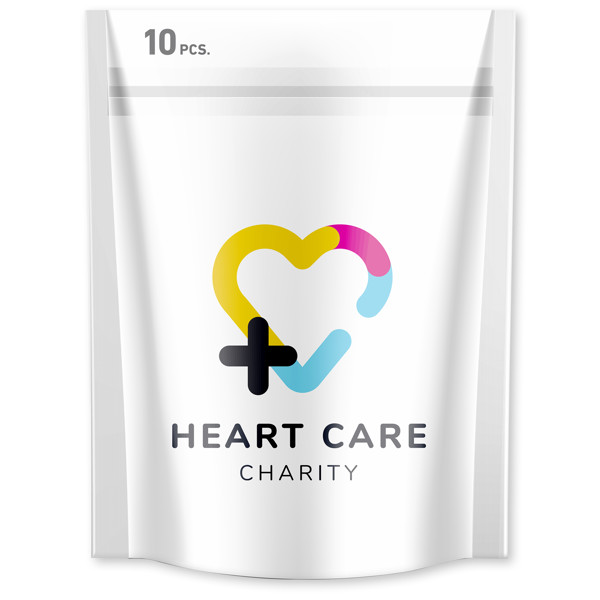 10-pieces plasters with full colour printed paper pouch - White