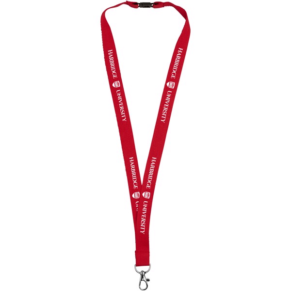 Lanyard de algodón con clip de seguridad "Dylan" - Rojo