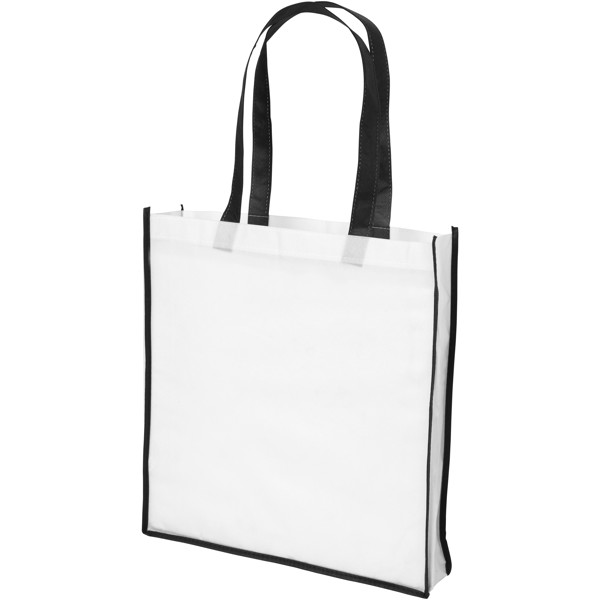 Bolsa Tote de compras contrastada grande no tejida "Contrast" - Blanco / Negro intenso