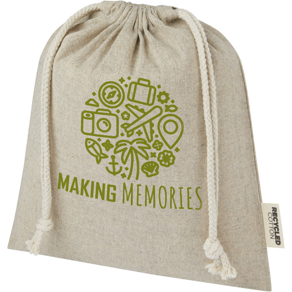 Pheebs 150 g/m² GRS recycled cotton gift bag medium 1.5L - Heather Natural