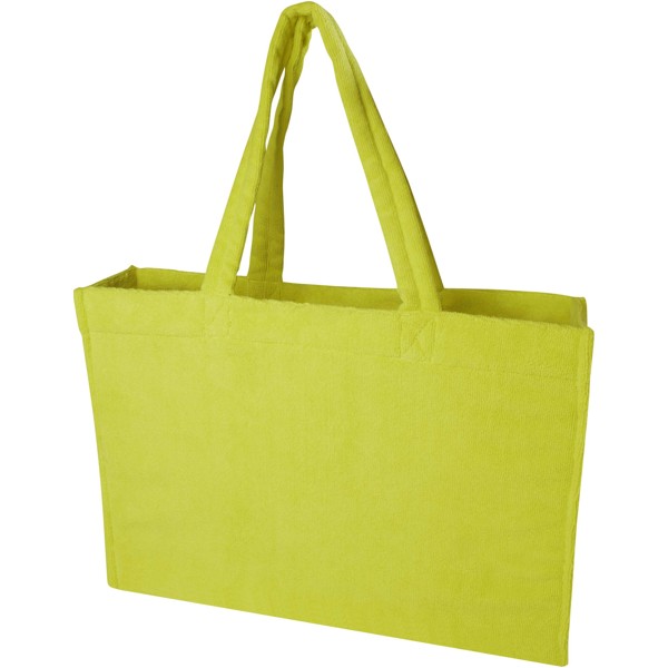 Siam GRS recycled terry beach tote bag 13L - Lime