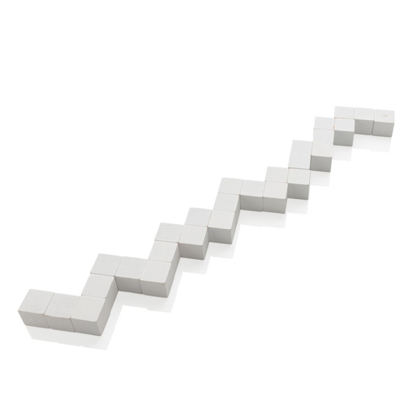 Dřevěný hlavolam v pytlíku