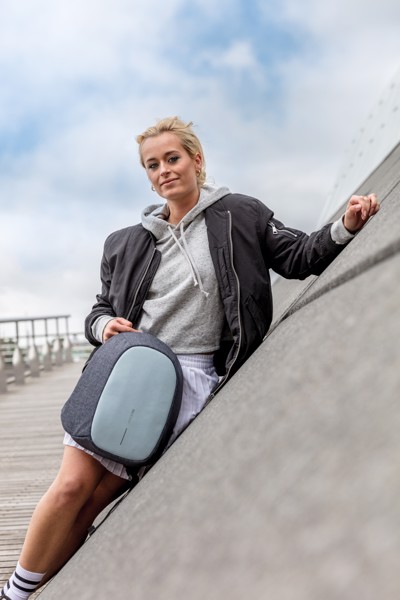 Elle Protective, Anti-theft backpack - Blue / Grey