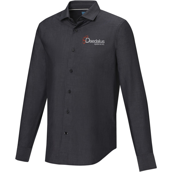 Cuprite long sleeve men's organic shirt - Black / 3XL