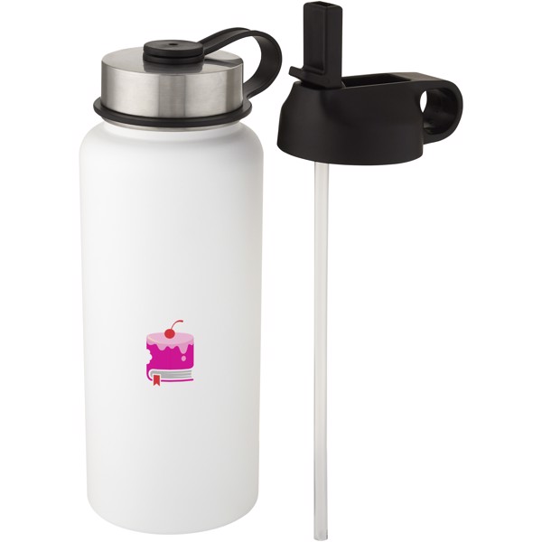 Supra 1 L copper vacuum insulated sport bottle with 2 lids - White