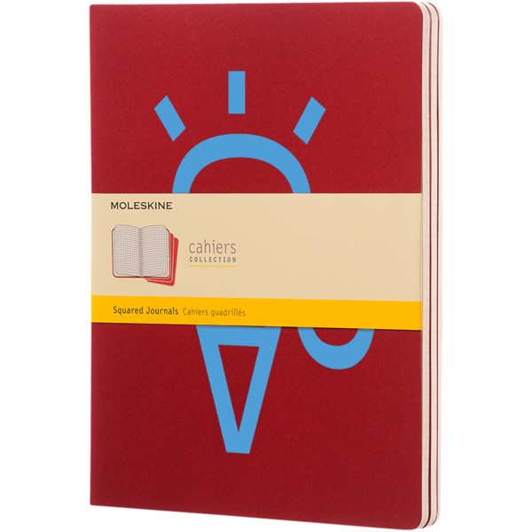 Cahier Journal XL - squared - Cranberry red