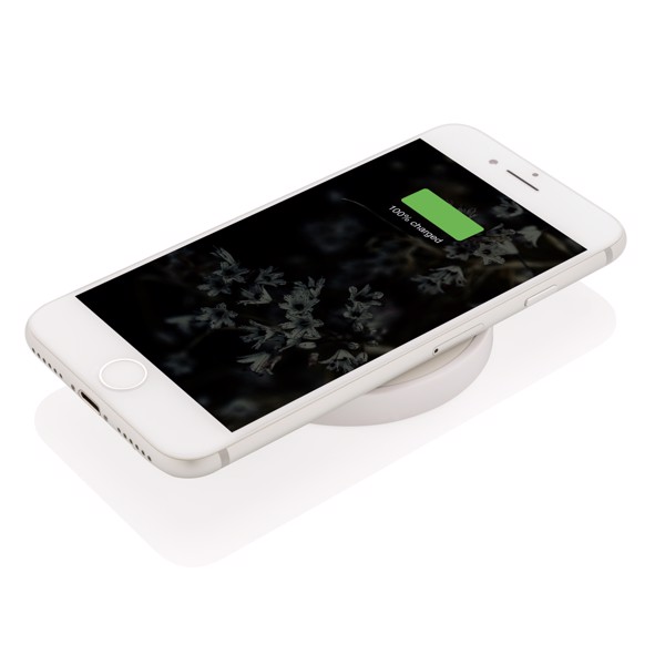 5W wireless charging pad round - White