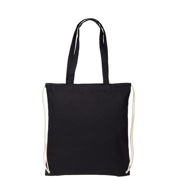 Eliza 240 g/m² cotton drawstring bag 6L - Black