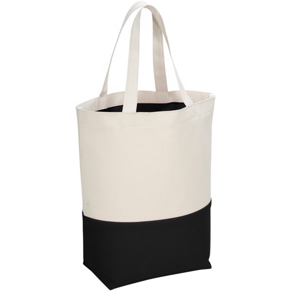 Bolsa Tote de algodón 280 g/m² "Colour Pop" - Natural / Negro intenso