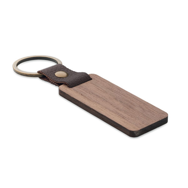 Key ring in walnut and PU Nawkey