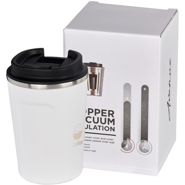 Vaso de 360 ml con aislamiento de cobre al vacío "Thor" - Blanco