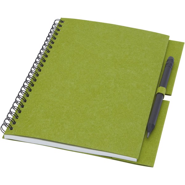 Luciano Eco wire notebook with pencil - medium - Green