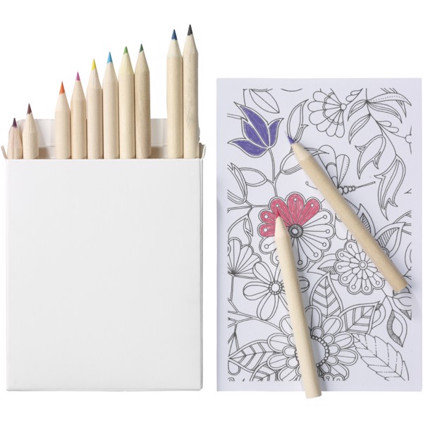 Set de 22 lápices de colores y tarjetas para colorear "Doris"