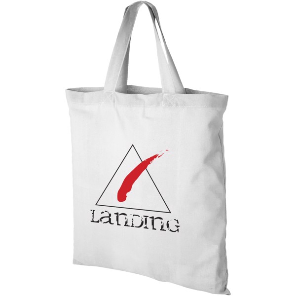 Virginia 100 g/m² cotton tote bag short handles - White