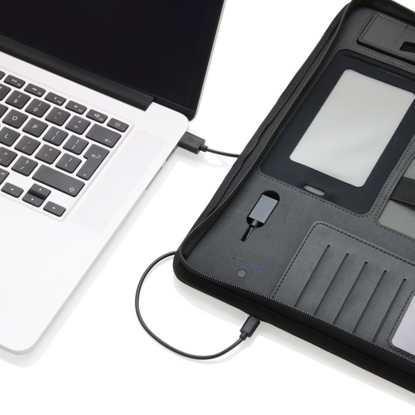 Tech portfolio with powerbank