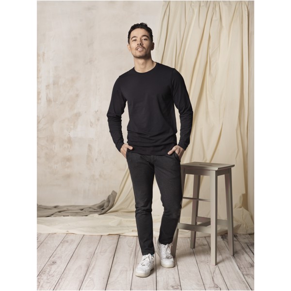 Pánské triko Ponoka s dlouhým rukávem, organická bavlna - Bílá / XL